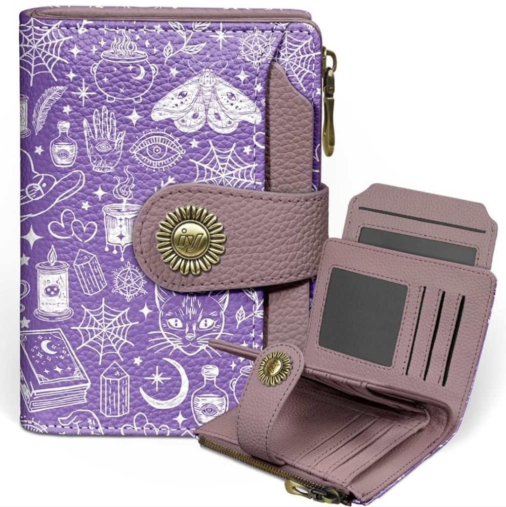 Purple and Pink Women's Wallet